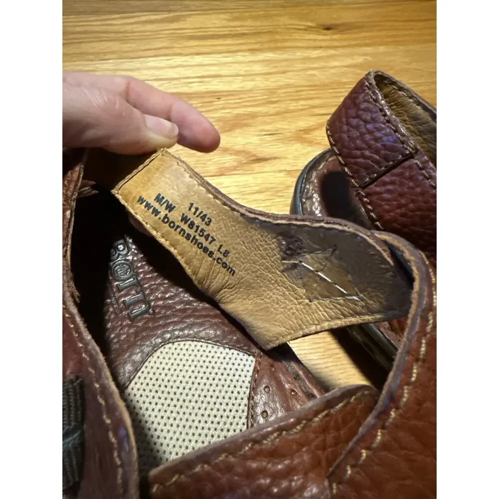 Born Leather Slingback Sandals Men's Sz 11 EU 43 Brown Handcrafted Comfort